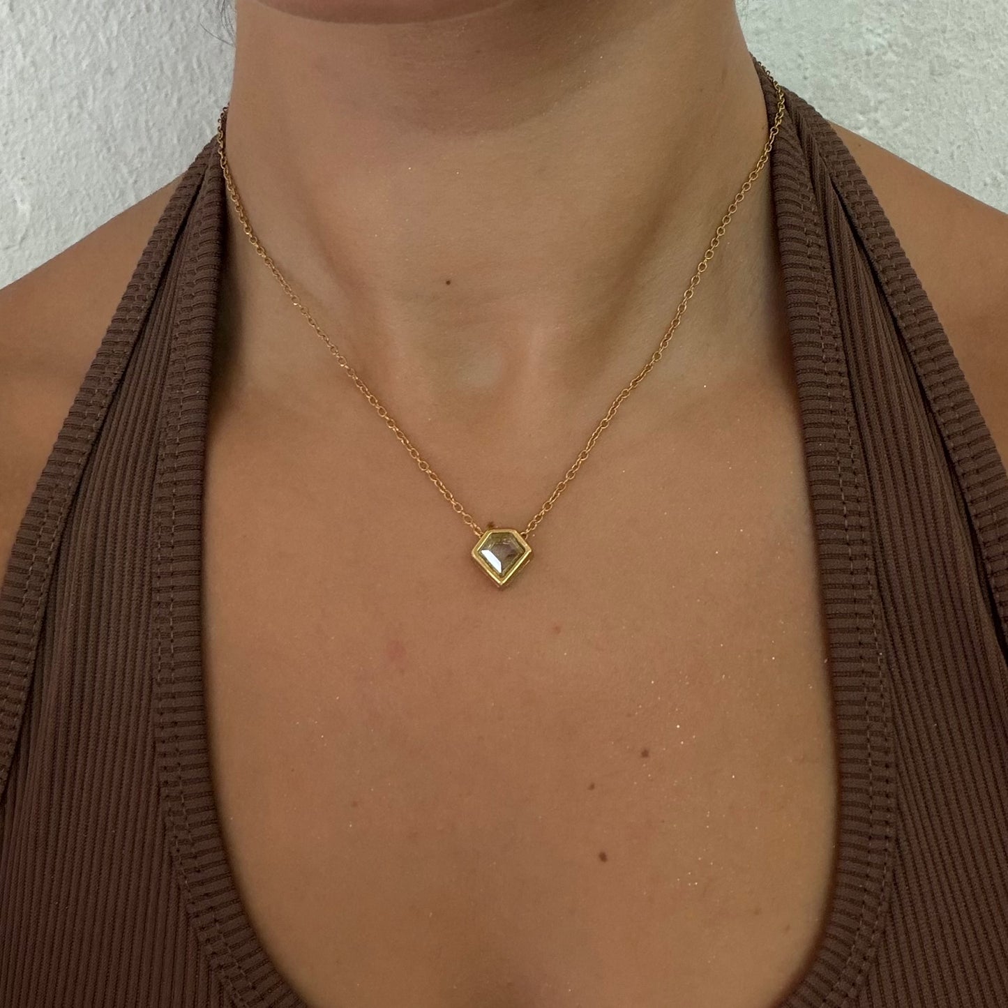 Pentagon Zirconia Necklace