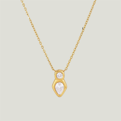 Dual Stone Zirconia Necklace