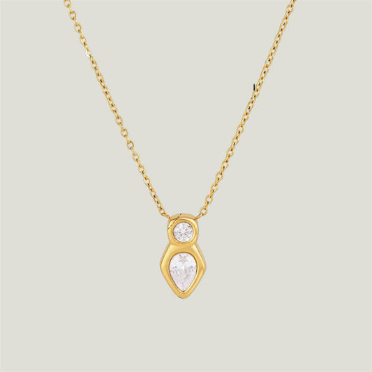 Dual Stone Zirconia Necklace