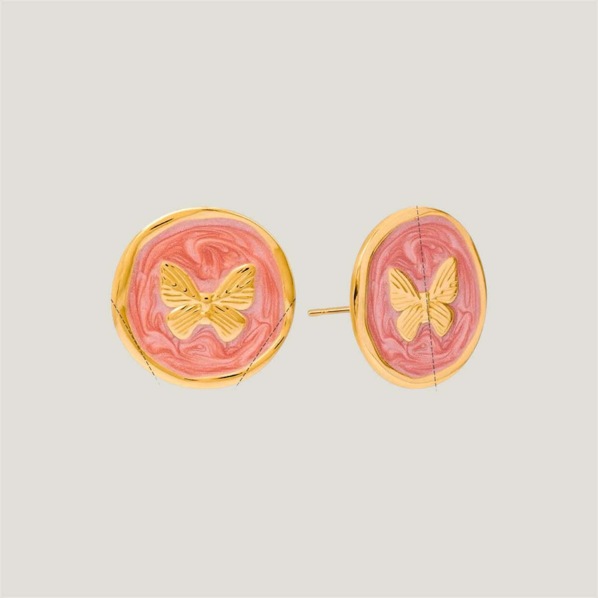 Pink Butterfly Studs