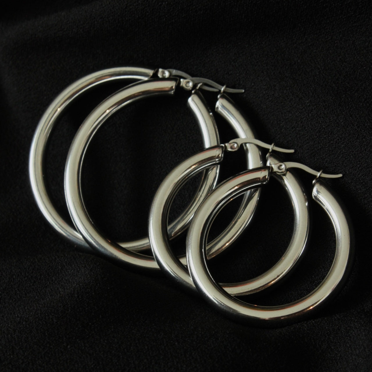 Chunky Silver Hoops