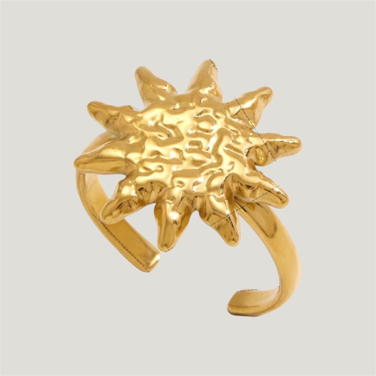 Hammered Sun Adjustable Ring
